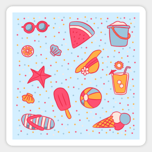 Cute cartoon colorful summer time design Magnet